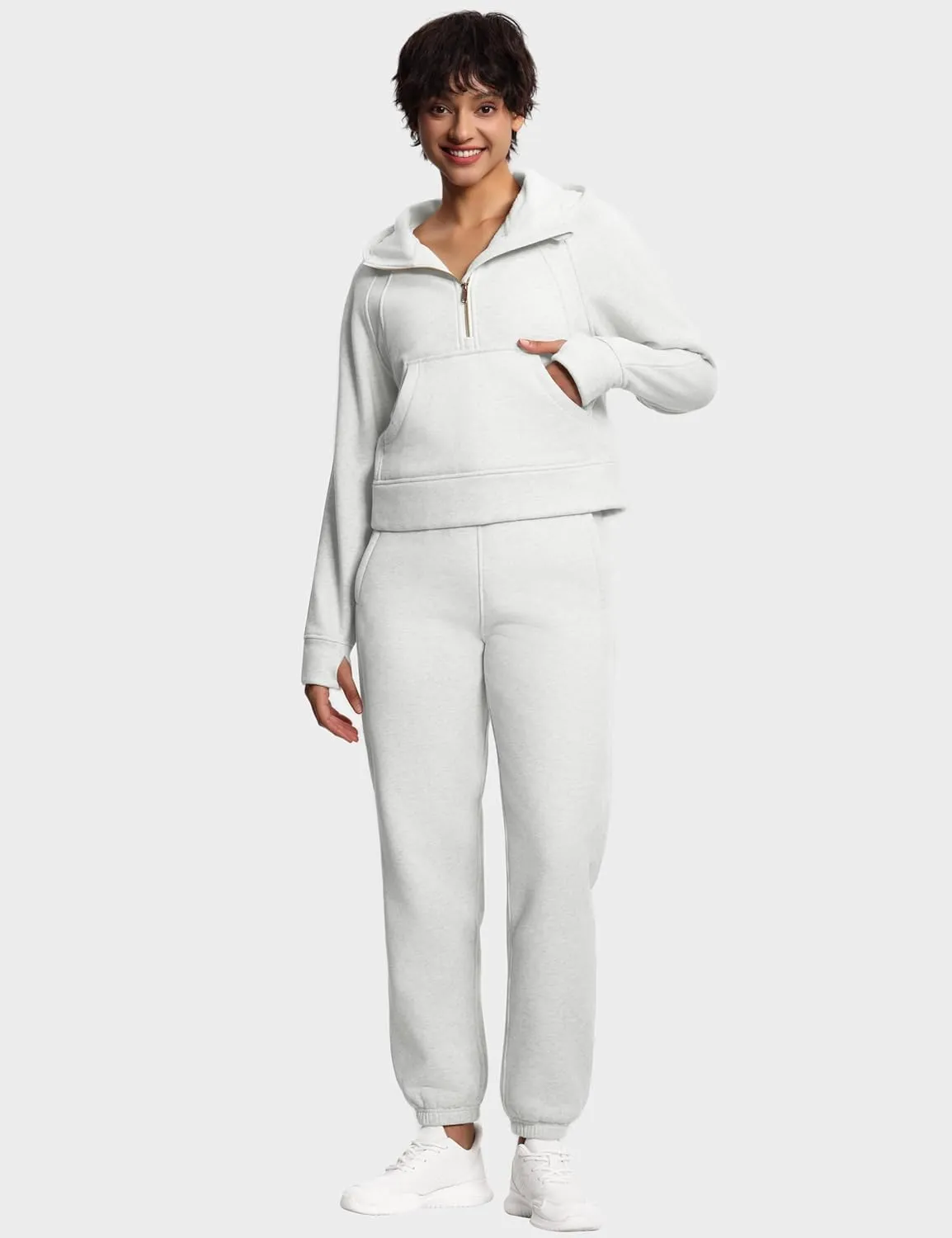 THE GYM PEOPLE Women's Fleece Sweatpants Warm Workout Joggers Pants with Pockets