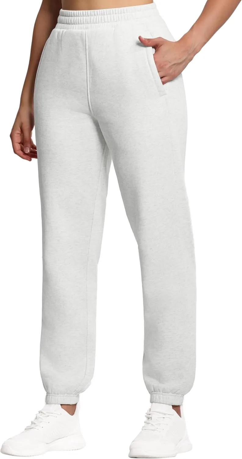 THE GYM PEOPLE Women's Fleece Sweatpants Warm Workout Joggers Pants with Pockets