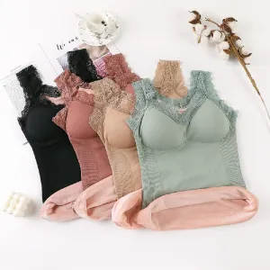 Thermal Underwear Fleece Lined Tank Tops Camisoles