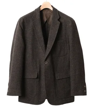 Unstructured Ivy Blazer Brown Tweed