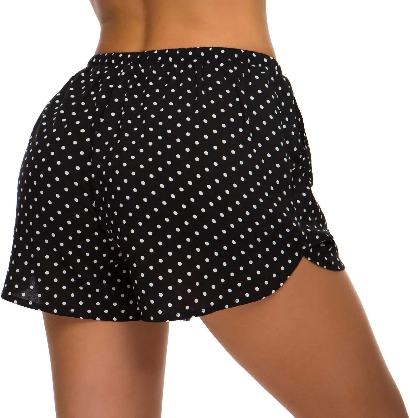 Urban CoCo Women's Casual Summer Elastic Waist Boho Print Shorts Patterned Short Pants with Pockets (L, 1)
