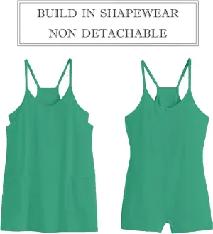 VAOYIU Womens Athletic Sleeveless Mini Dress Hot Shot Romper Dresses Spaghetti Strap Tennis Dress Built in Shorts