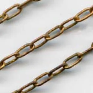 Vintage super-fine red brass cable chain. 2x1mm. Sold by the foot. b12-chn539