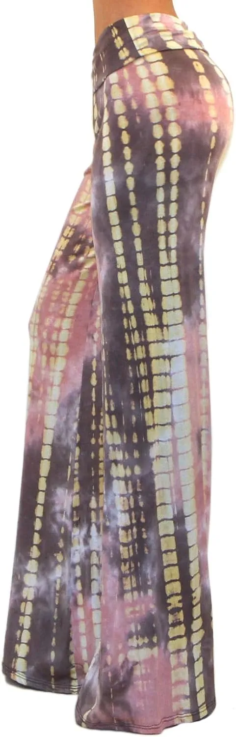Vivicastle Women's USA Fold Over High Waist Wide Leg Long Palazzo Pants