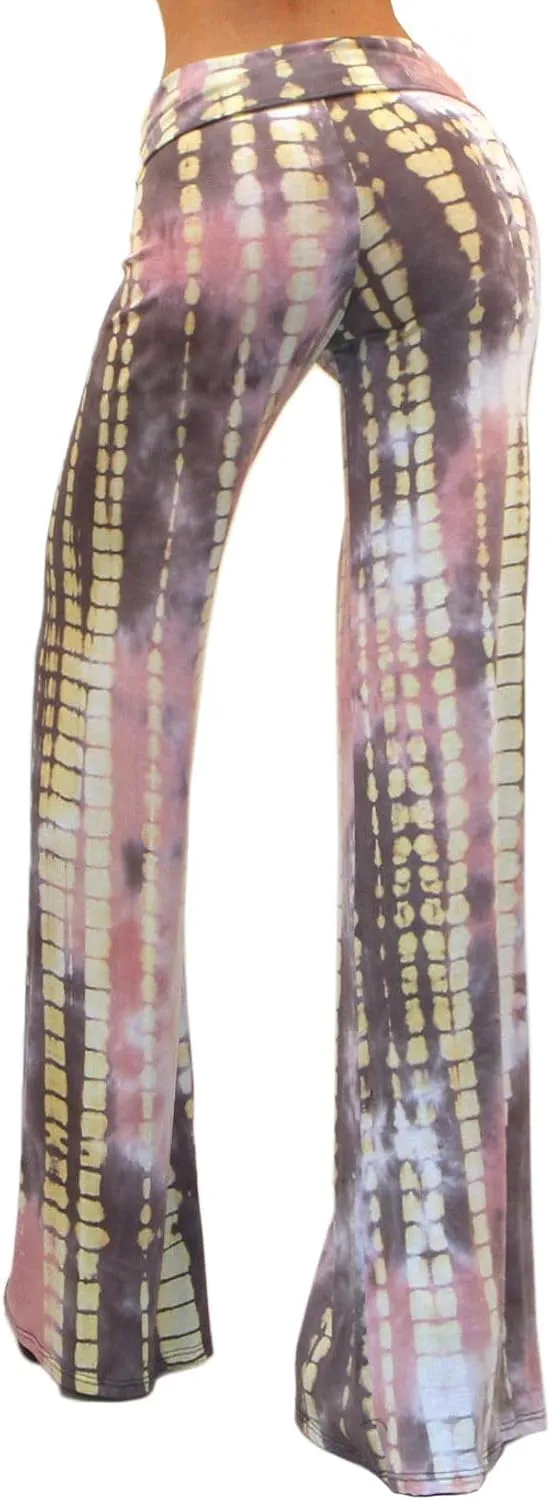 Vivicastle Women's USA Fold Over High Waist Wide Leg Long Palazzo Pants