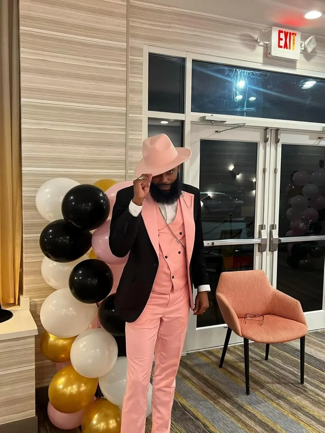 Wangyue 3 Piece Mens Tuxedo Suit Slim Fit Tuxedo for Men Double Breasted Wedding Prom Suits Blazer Vest Pants Sets 2025