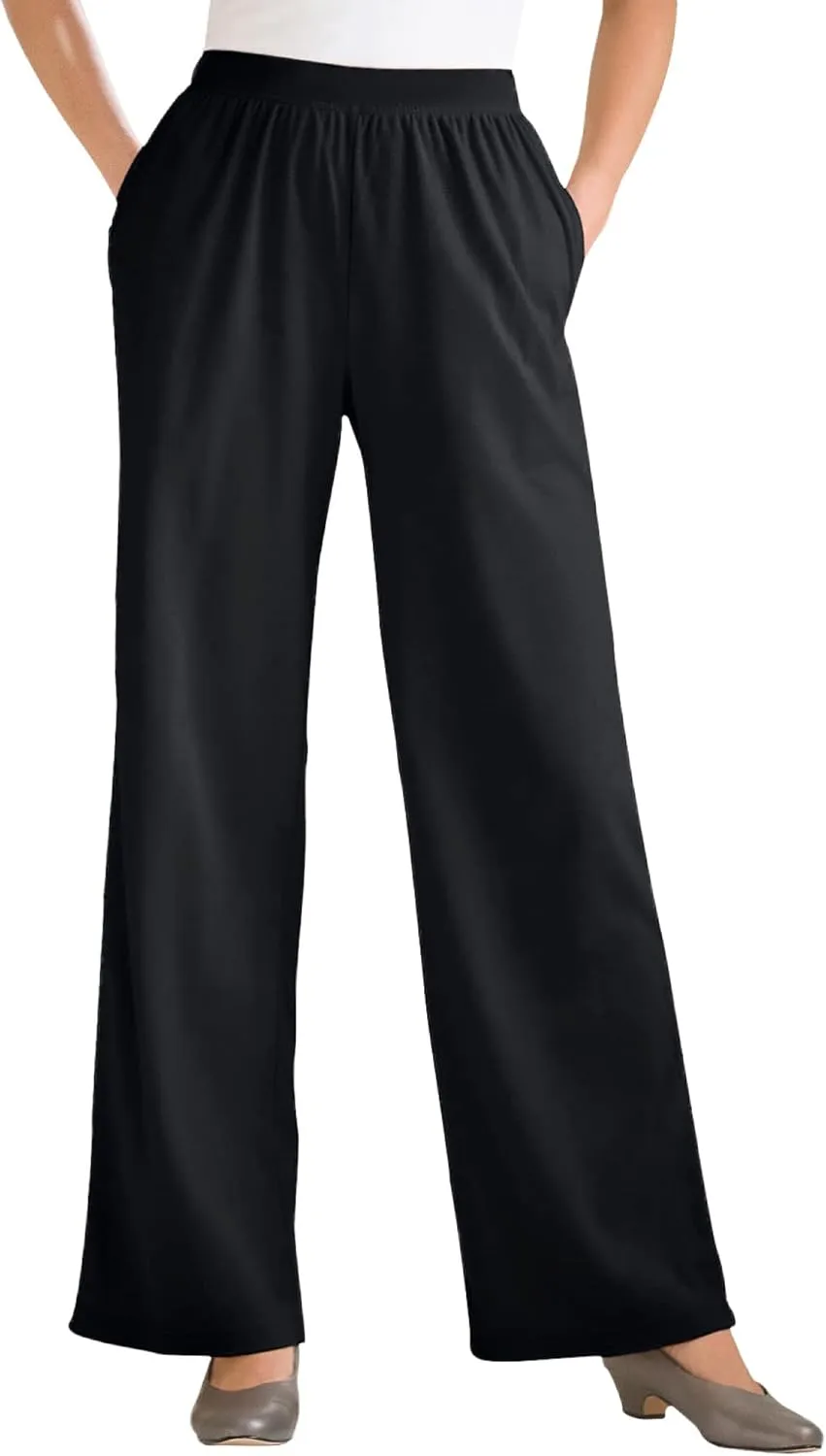 Woman Within Plus Size 7-Day Knit Wide-Leg Pant