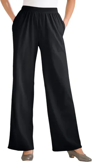Woman Within Plus Size 7-Day Knit Wide-Leg Pant