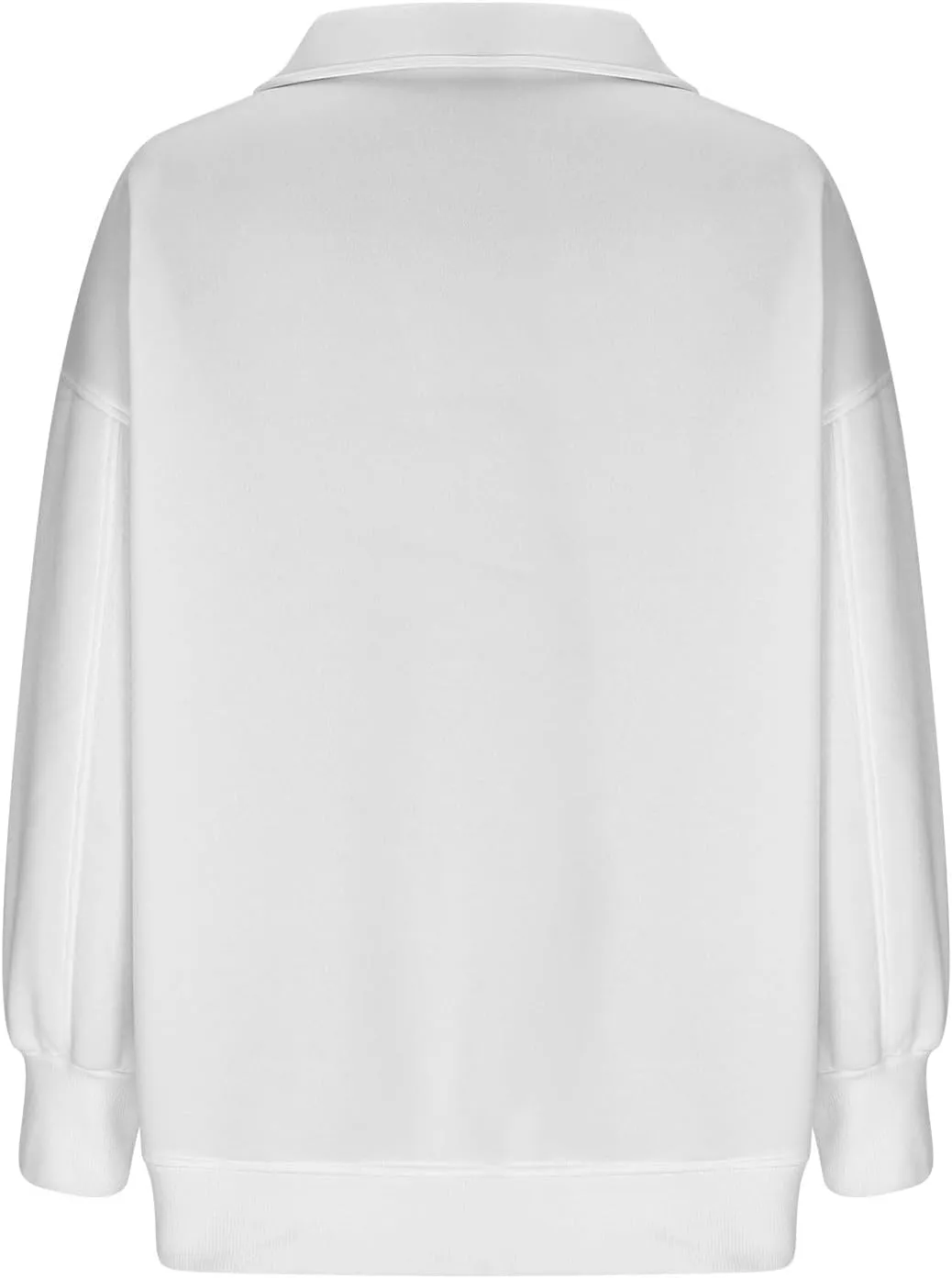 Women Casual Half Zip Oversized Sweatshirts Long Sleeve Plain Collared Hoodie Drop Shoulder Fleece Fall Pullover