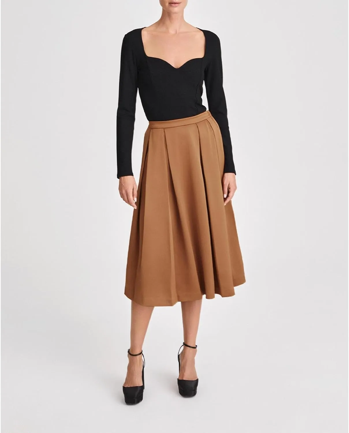 Women's A-Line Pleated High Waist Maxi Skirt Flowy Swing Elegant Dressy Casual Work Long Skirts