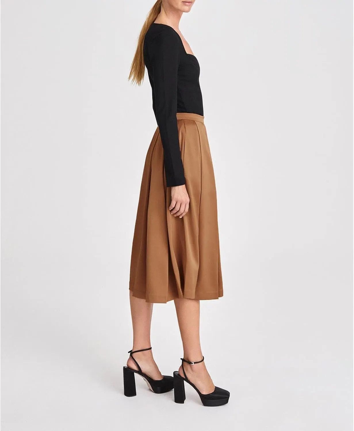 Women's A-Line Pleated High Waist Maxi Skirt Flowy Swing Elegant Dressy Casual Work Long Skirts