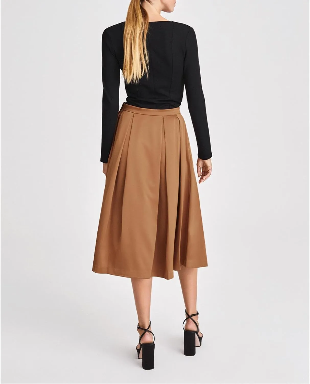 Women's A-Line Pleated High Waist Maxi Skirt Flowy Swing Elegant Dressy Casual Work Long Skirts