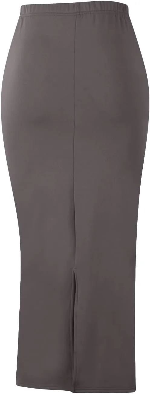 Women's Bodycon Midi Skirt, Elegant High Waisted Slit Back Business Casual Pencil Long Slimming Skirts