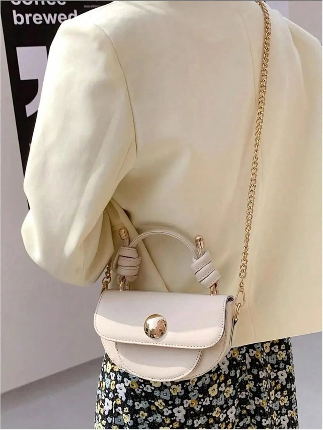 Women's Knot Strap Flap Handbags Faux Leather Top Handle Crossbody Bags Small Clutch Purses
