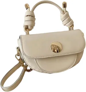 Women's Knot Strap Flap Handbags Faux Leather Top Handle Crossbody Bags Small Clutch Purses