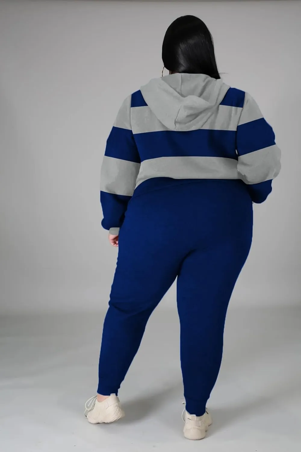 Women's Plus Size Two Piece Outfits Sweatsuits Sets Long Sleeve Loungewear Tracksuit Sets