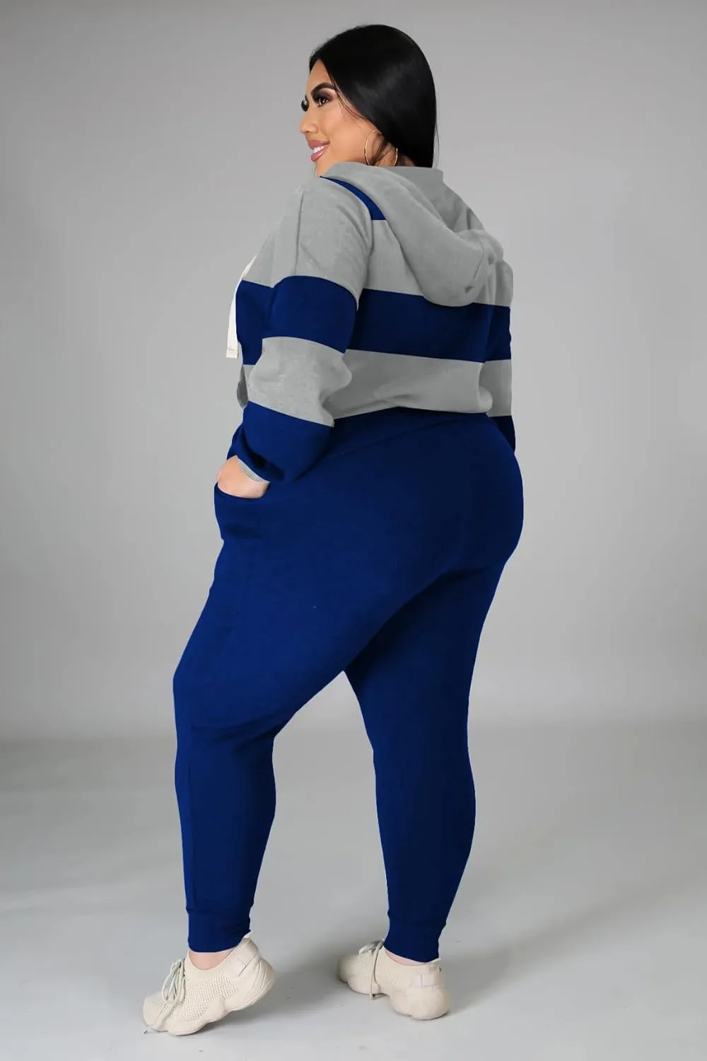 Women's Plus Size Two Piece Outfits Sweatsuits Sets Long Sleeve Loungewear Tracksuit Sets