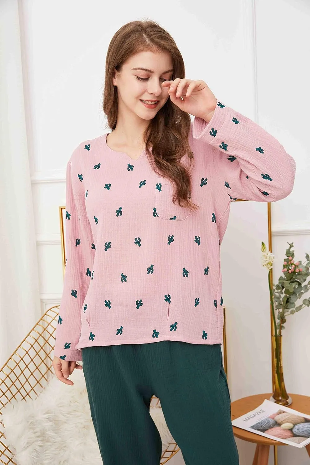 Womens Soft Cotton Pajama Set