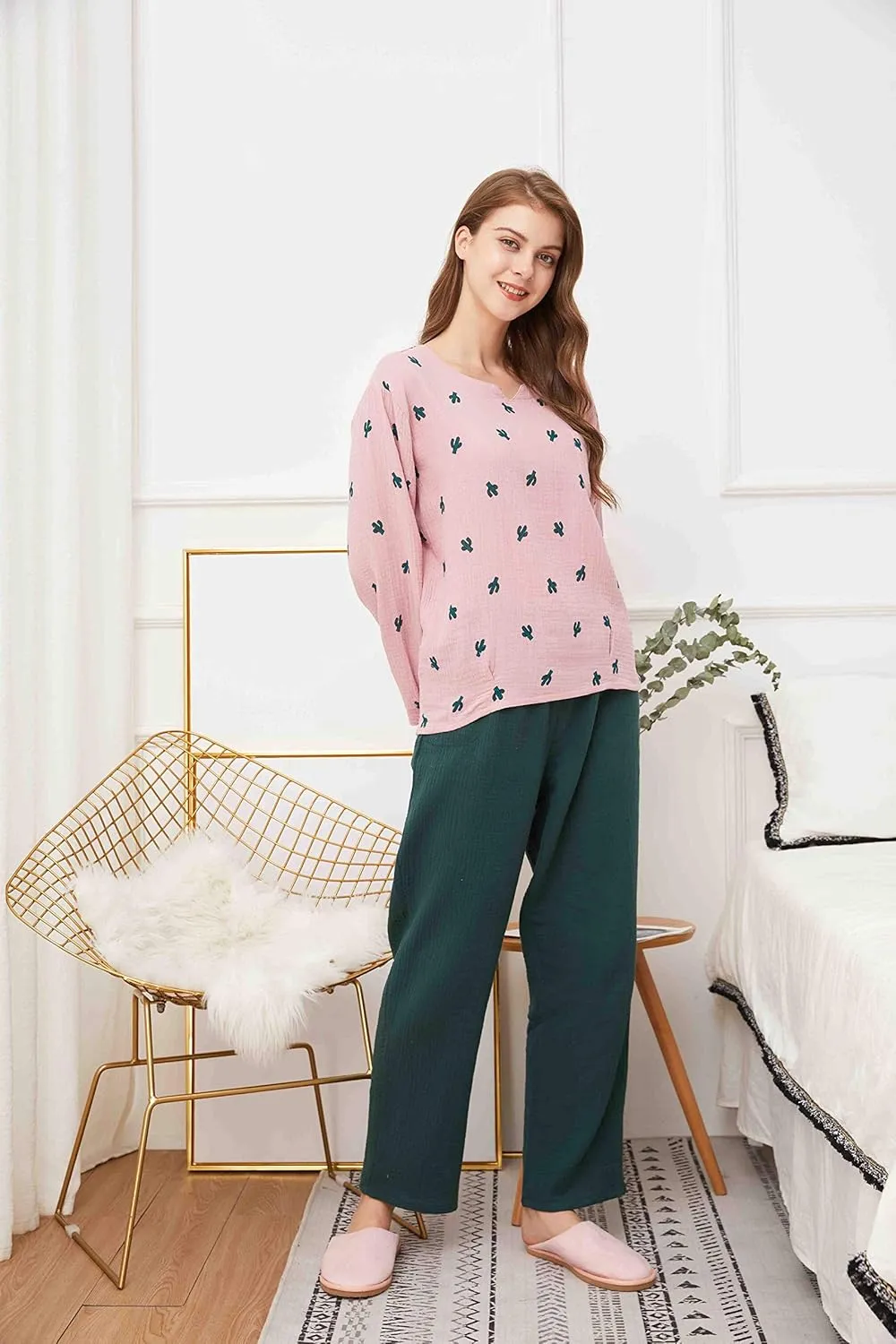 Womens Soft Cotton Pajama Set