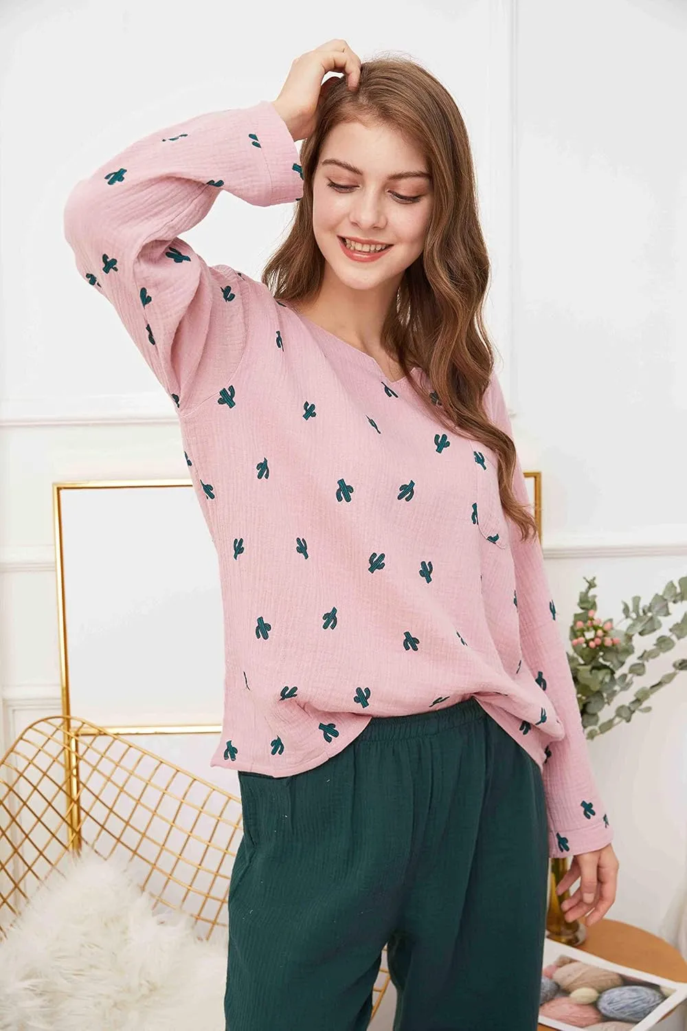 Womens Soft Cotton Pajama Set