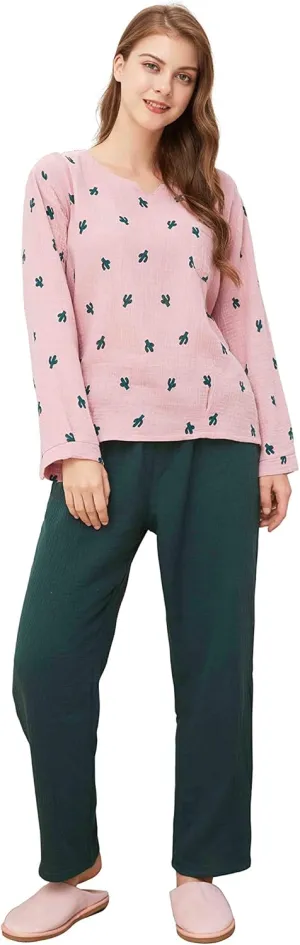 Womens Soft Cotton Pajama Set