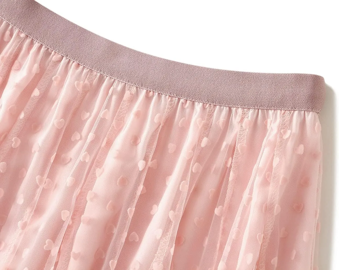 Women's Tulle Long Skirt High Waist Pleated Layered Elastic Waist Midi Skirt Mesh Ballet Wedding Prom Party A-Line Tutu Skirt