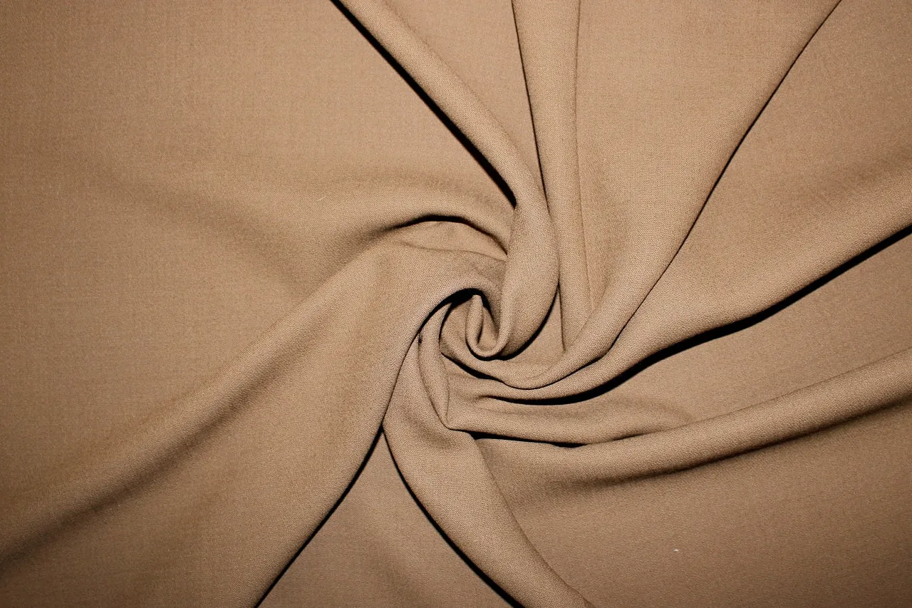 Wool Blend Heavy-ish Crepe - Chestnut