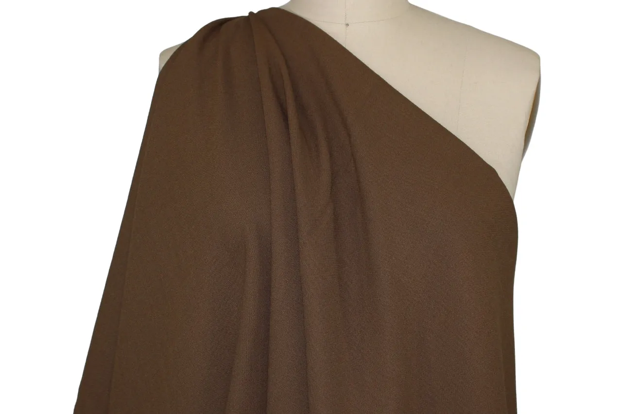 Wool Blend Heavy-ish Crepe - Chestnut
