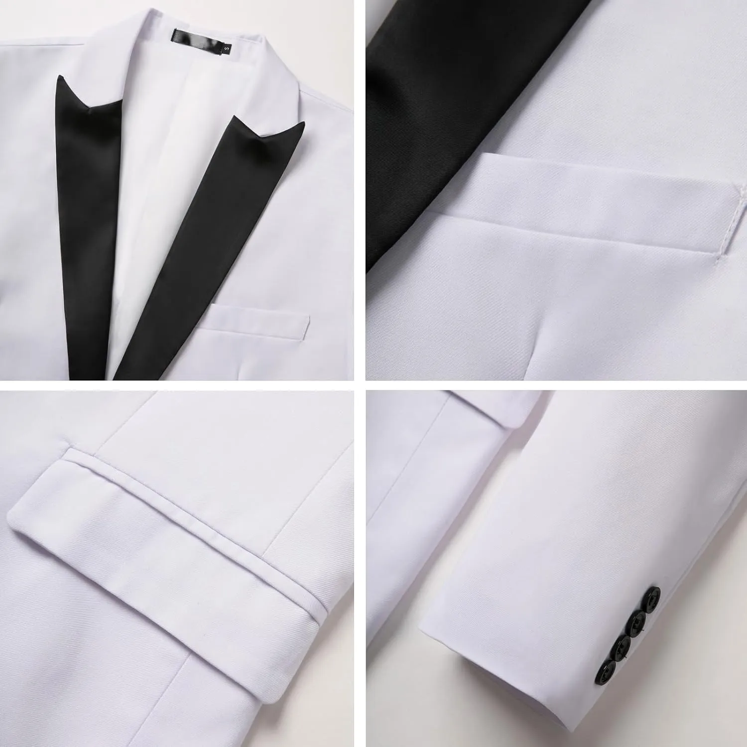 WZIKAI Mens Tuxedo Jacket Slim Fit One Button Solid Blazer Dress Suit for Wedding Prom Dinner Party