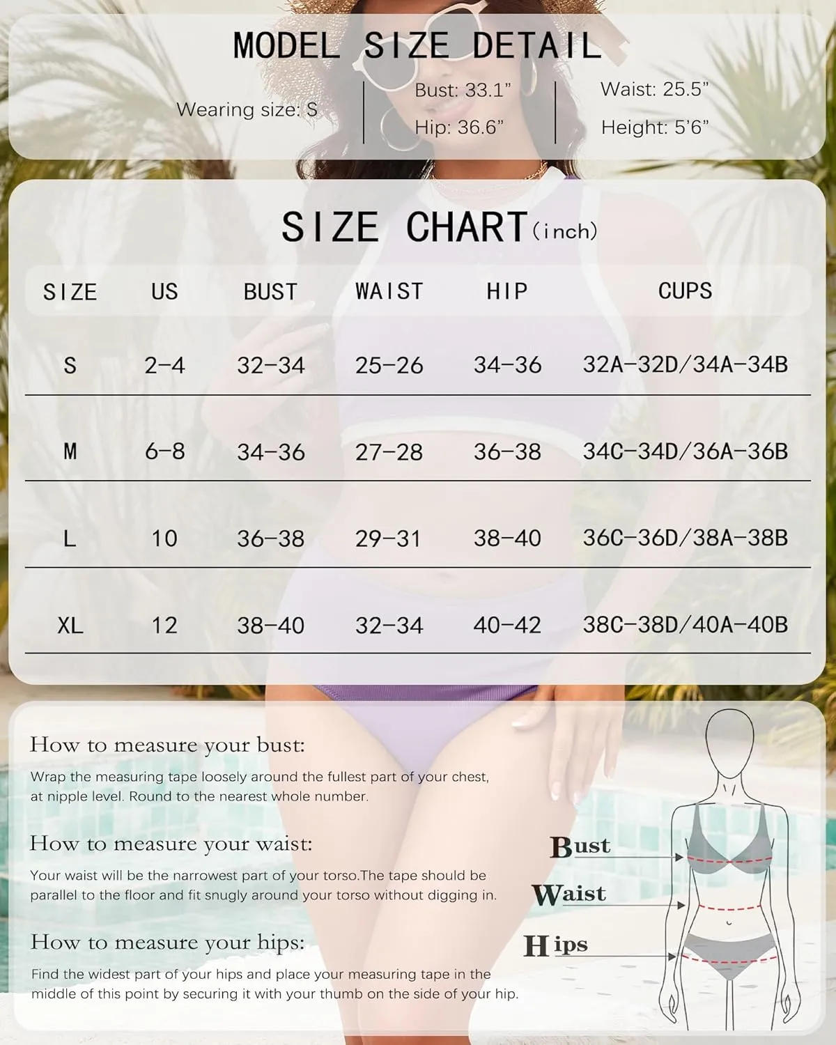 XUNYU Women High Waisted Bikini Set Ribbed 2 Piece Bestselling Swimsuit Tummy Control Bathing Suit for Teens Swim Suit 2025