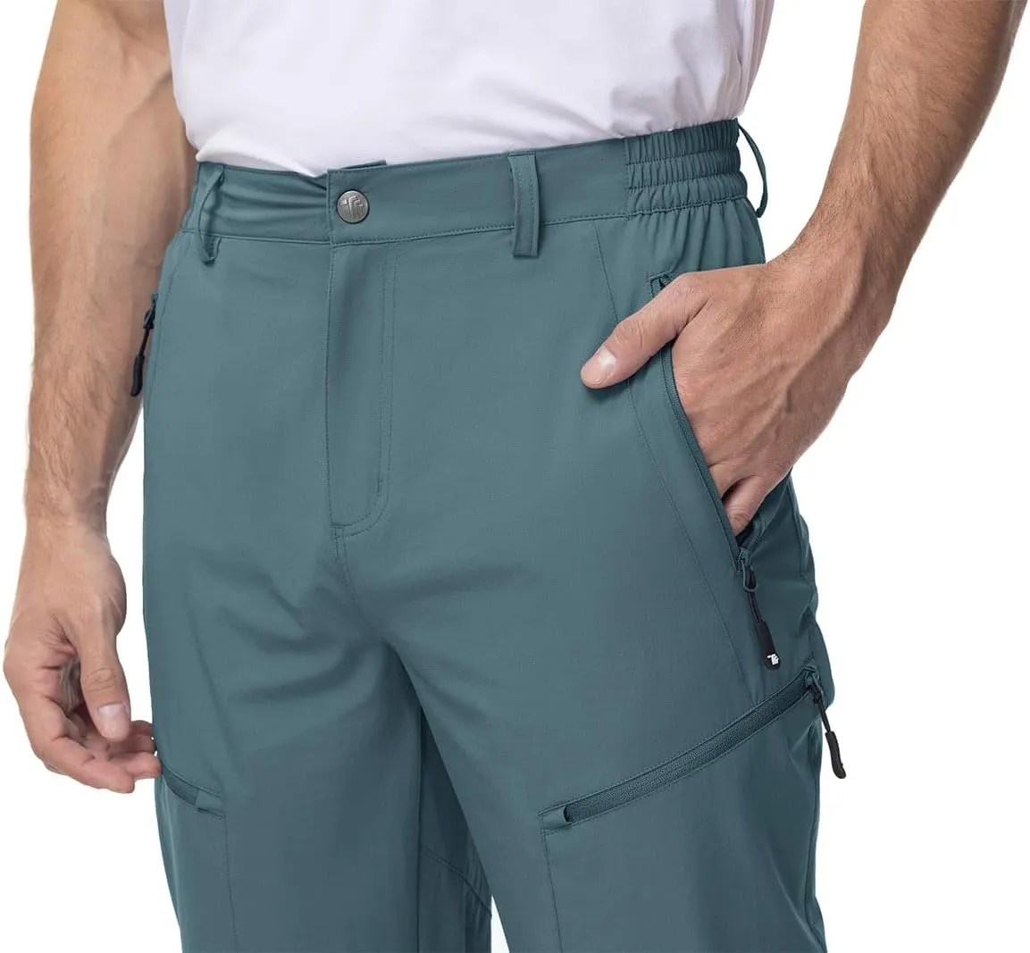 YSENTO Men's Cargo Hiking Pants Lightweight 5 Zipper Pockets Stretch Quick Dry Camping Fishing Travel Pants