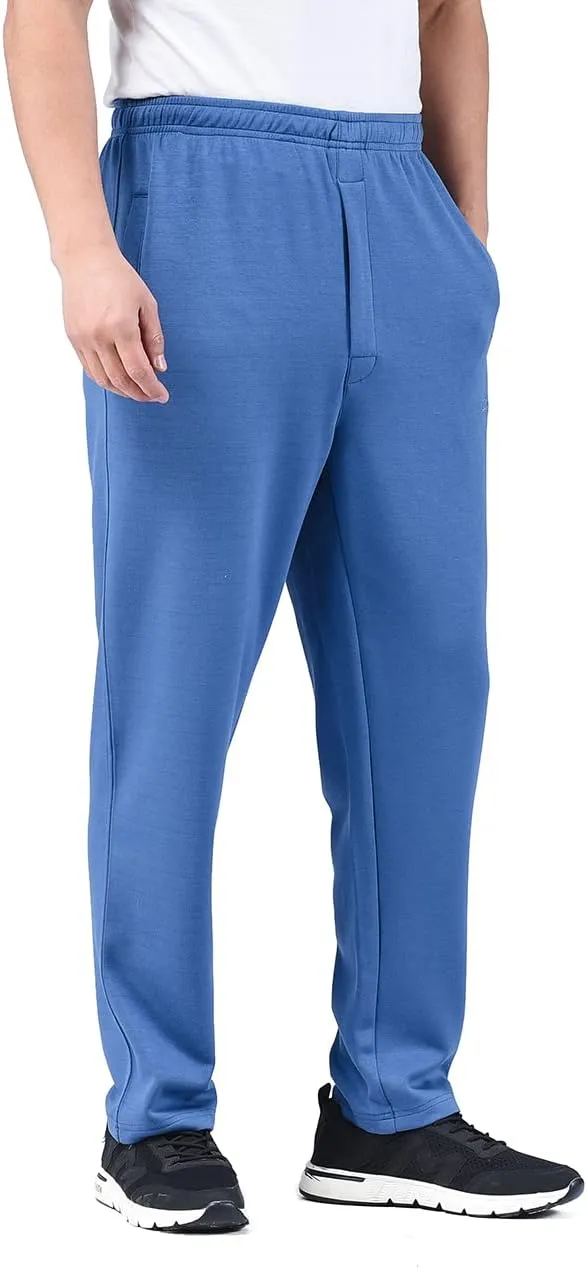 Zoulee New Men's Classic Drawstring-Waist Jogger Pants Sweatpants with Zipper Fly