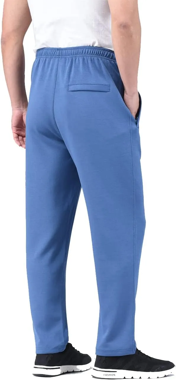Zoulee New Men's Classic Drawstring-Waist Jogger Pants Sweatpants with Zipper Fly